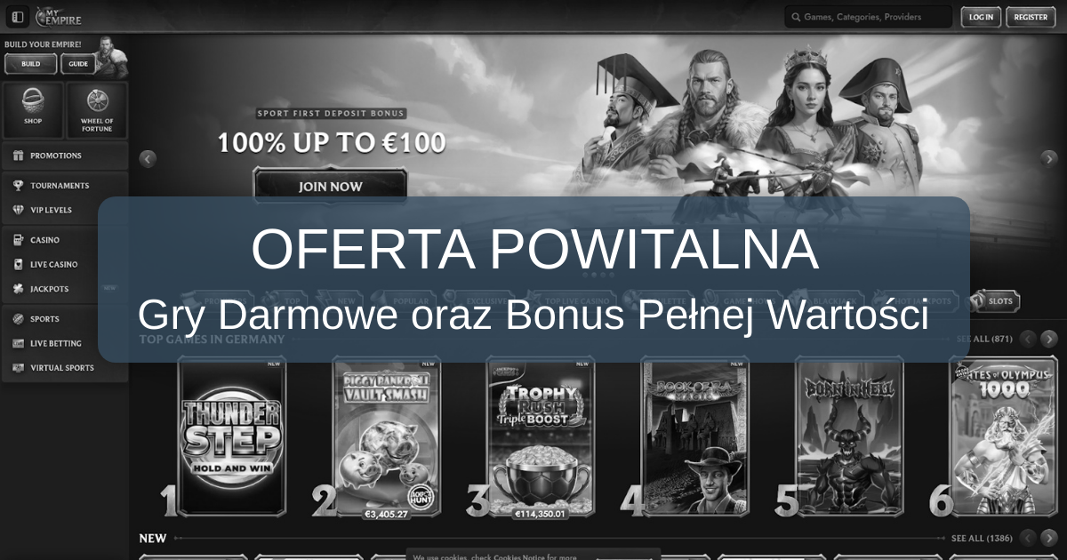 Myempire Casino welcome bonus